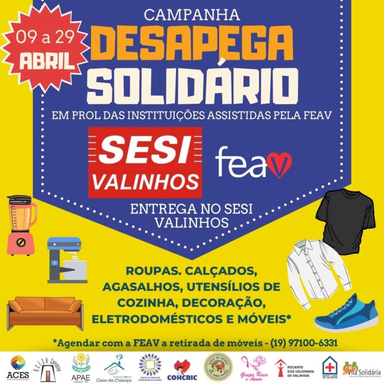 Campanha Desapega Solidário termina nesta sexta-feira