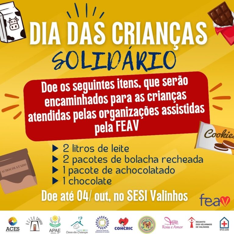 Vem aí o Dia das Crianças Solidário