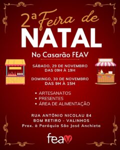 Feira de Natal do Casarão FEAV chega à 2ª edição com atrações, gastronomia e produtos exclusivos