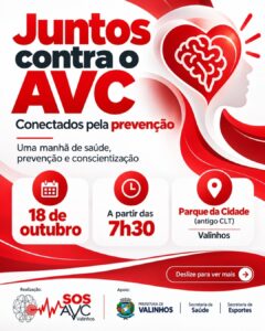 SOS AVC Valinhos promove ações para alertar população sobre prevenção e sinais do AVC